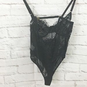 Tic Toc Lingerie black lace bodysuit NWOT Small S